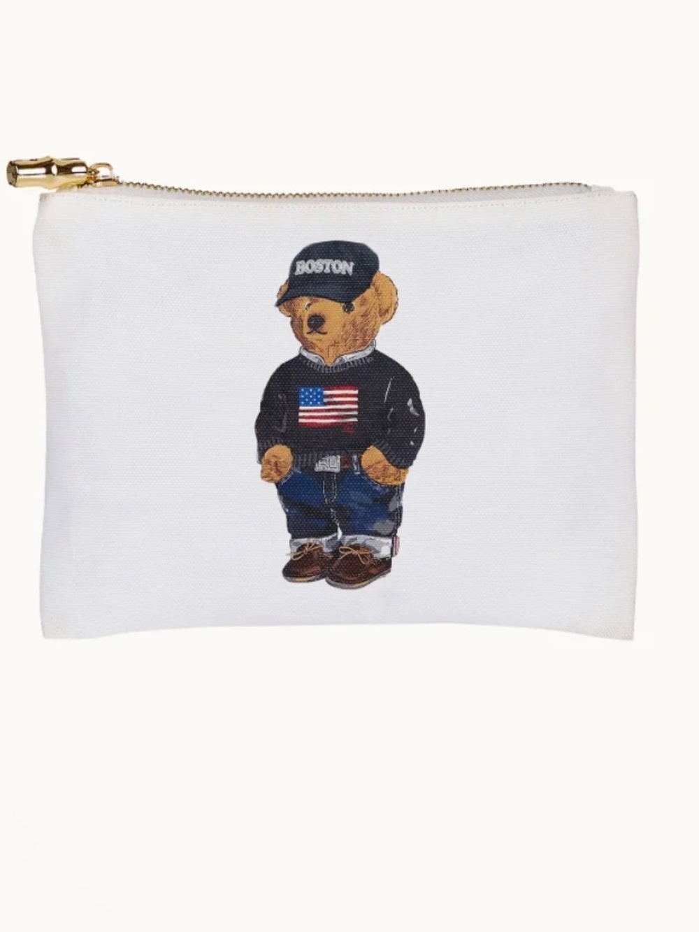 Signature Preppy Teddy Bear Dressed in a Classic Outfit in White Canvas - Picture 1 of 9